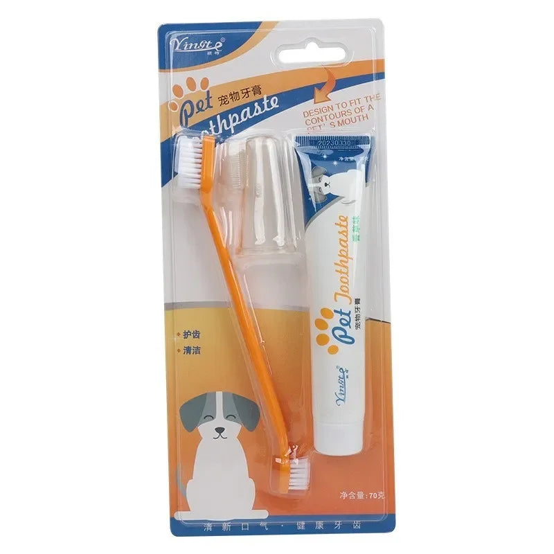 Kit de Soin Dentaire pour Chiens & Chats – Brosse et Dentifrice Universels