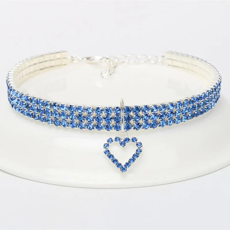 Collier Strass Élastique pour Chats & Chiens – Bijou Amour et Éléganc